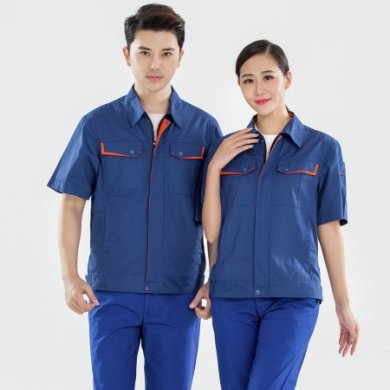 夏季短袖工作服，車間短袖工作服款式